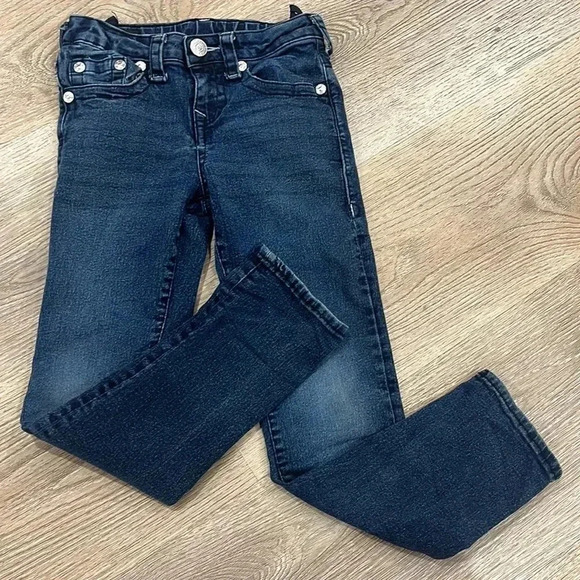 True Religion Geno Skinny Jeans Girls Size‎ 8 Relaxed Slim Fit Distressed - Picture 2 of 14